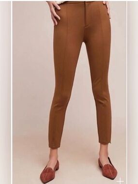 Anthropologie Essential Skinny Stretch Ankle Pants in Chestnut Brown